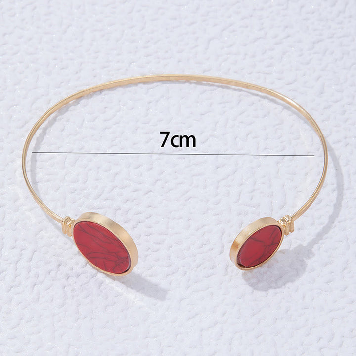 Olivenorma Natural Stone Alloy Five Piece Open Bracelet Set - image 27