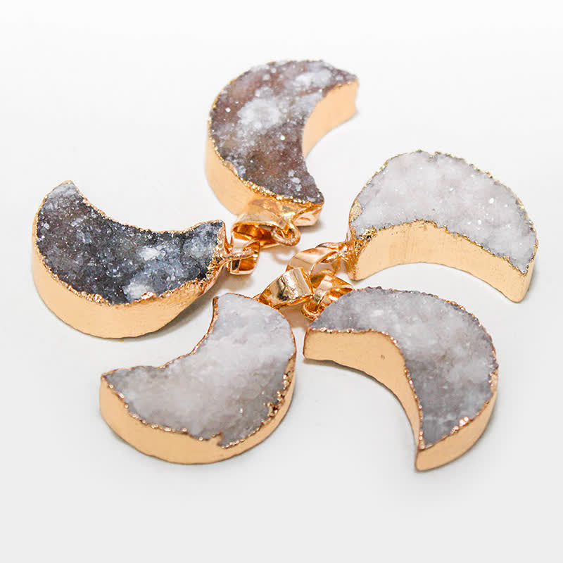 Olivenorma Natural Crystal Crescent Moon Necklace - image 5