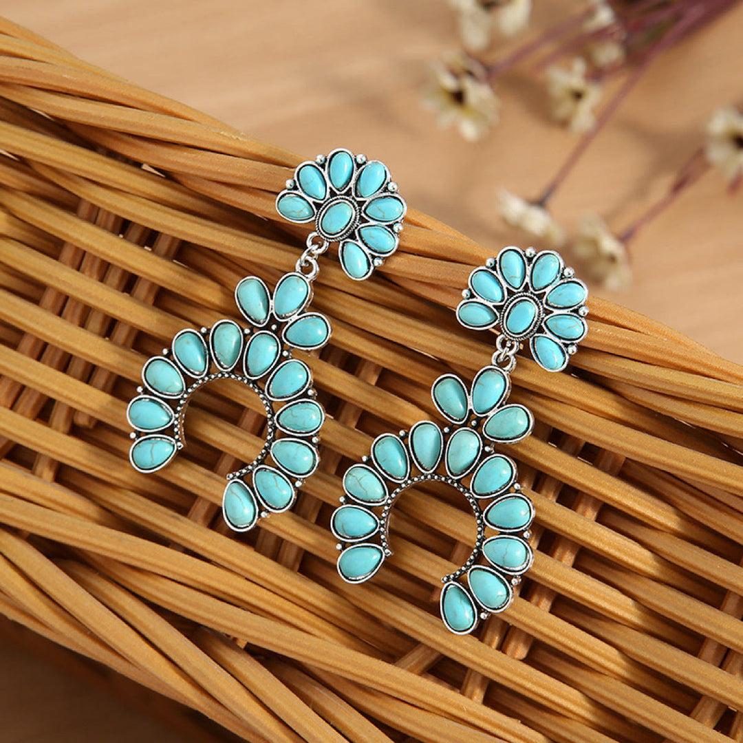 Olivenorma Chunky Turquoise Drop Bohemia Earrings - image 4