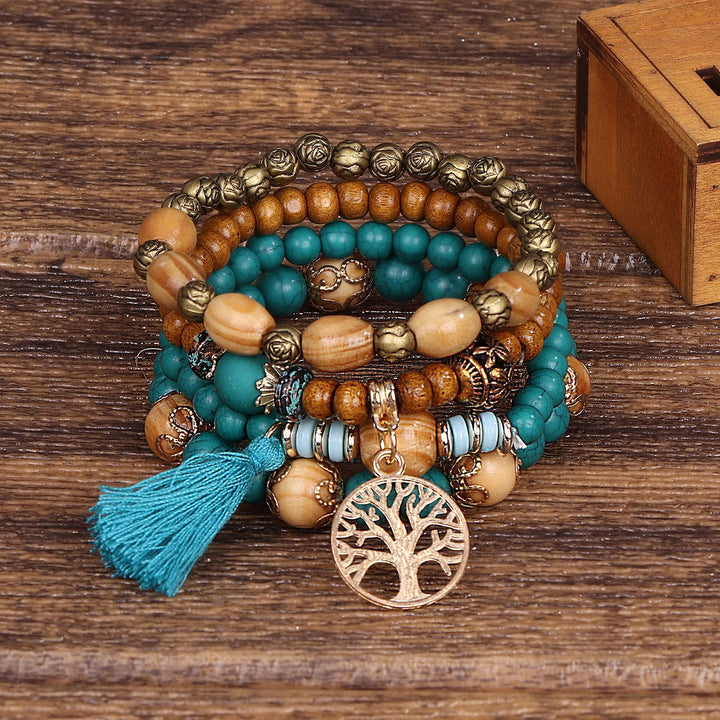 Olivenorma Bohemia Tree Of Life Beaded Bracelet Set (4 Pcs) - Emperor Stone&Picture Jasper - image 11