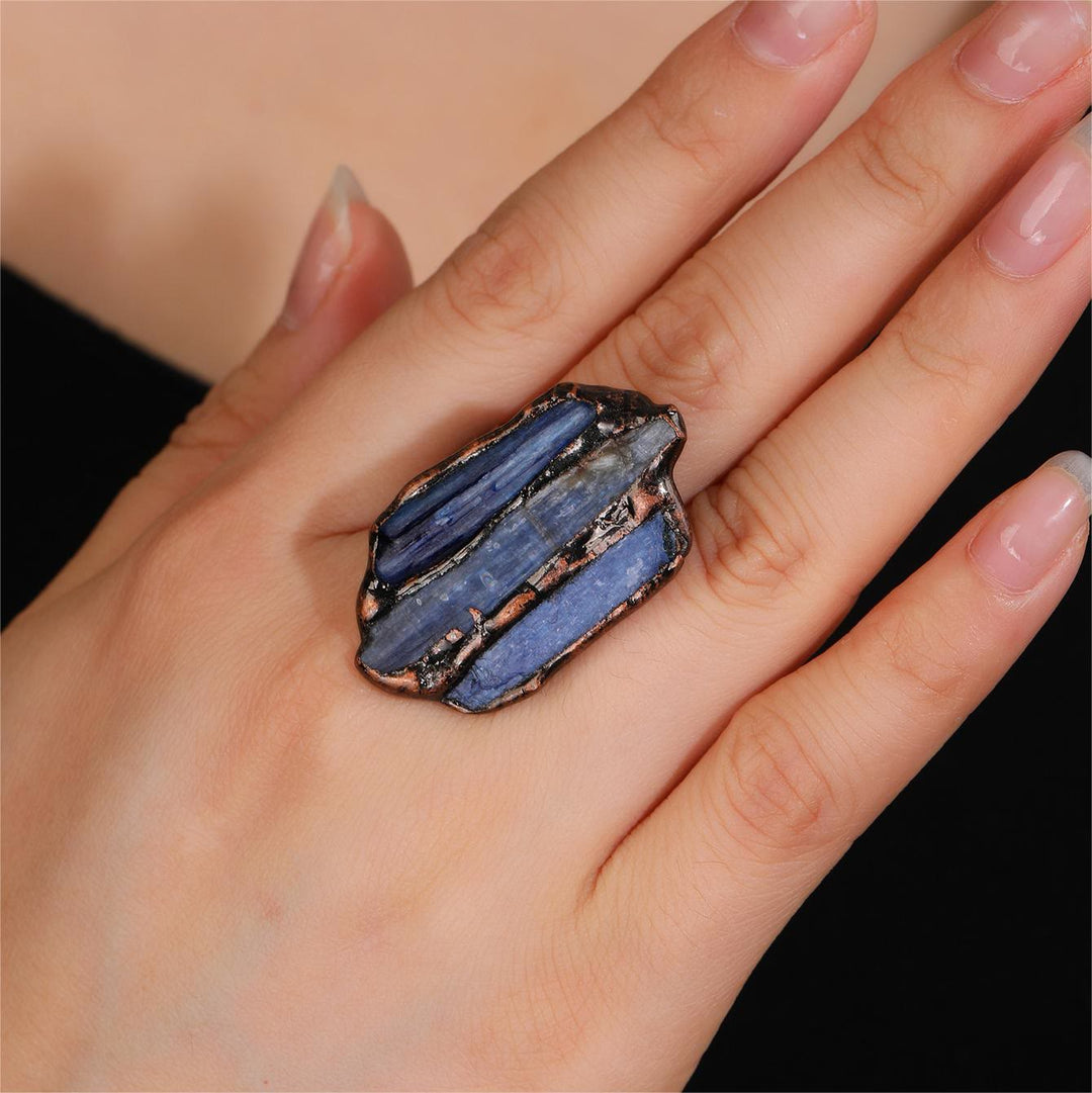 Olivenorma Kyanite Rough Irregular Opening Adjustable Ring - image 1