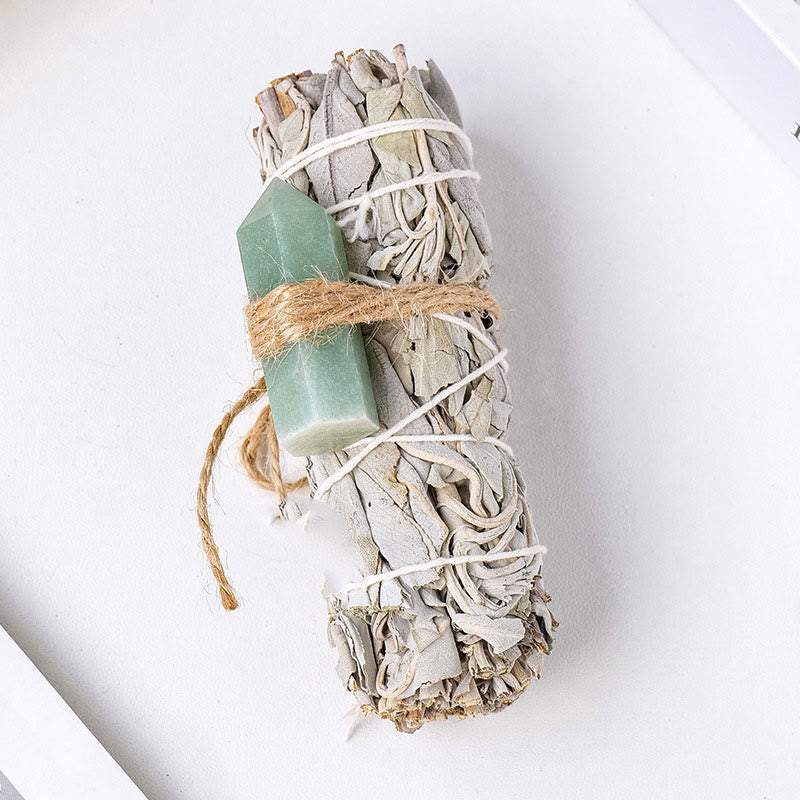 Olivenorma White Sage Hexagonal Prism Crystal Aromatherapy Gemstone Decoration - Green Aventurine - image 3