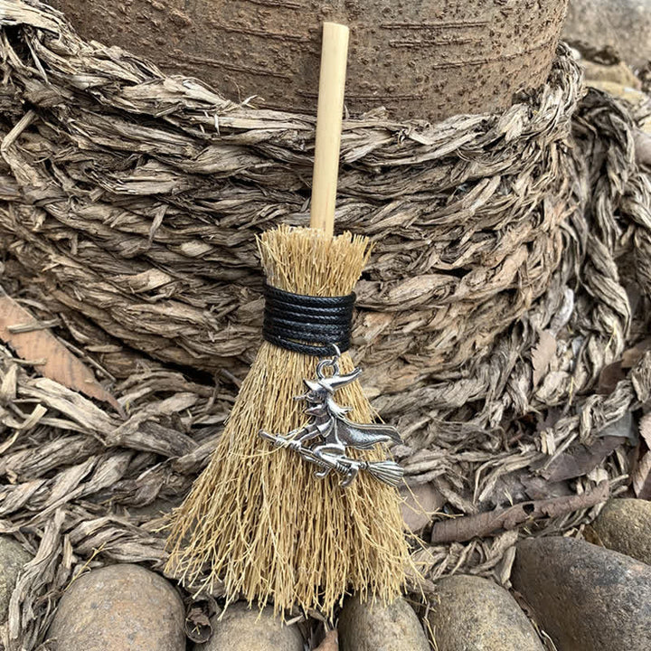 Olivenorma Handmade Mini Broom Crystal Ornamet - Witch & Silver - image 29