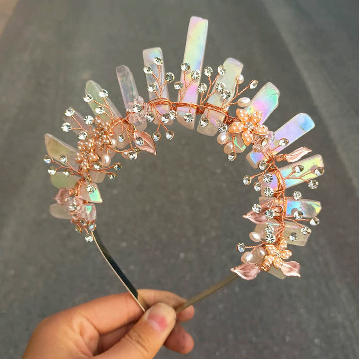 Olivenorma Luxury Natural Crystal With Pearl Crystal Crown - Fluorite - image 15