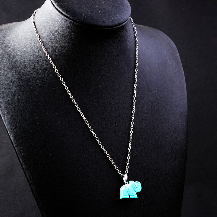 Olivenorma "Powerful Healing" Crystal Skull Necklace - Turquoise Elephant - image 8