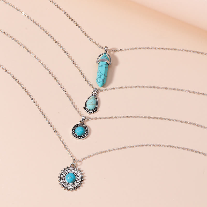 Olivenorma Turquoise Earrings Multi-layered Necklace Set - image 3