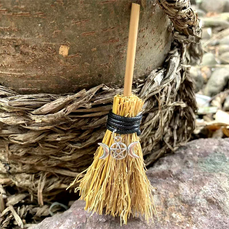 Olivenorma Handmade Mini Crystal Turtle Broom Ornament - Straw & Moons - image 22