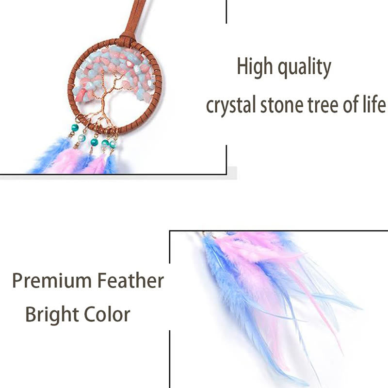 Olivenorma Crystal Tree of Life Feather Dreamcatcher Car Ornament - image 7