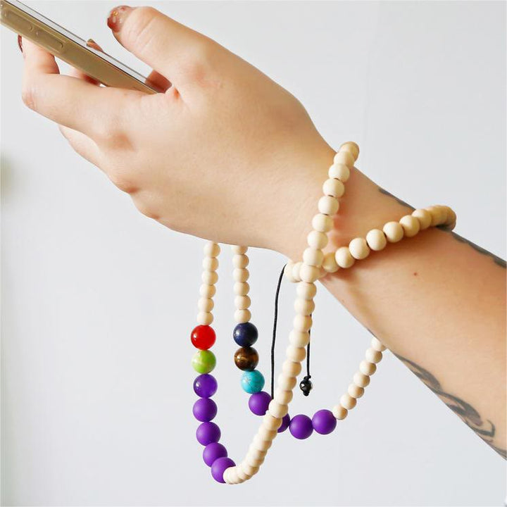 Olivenorma Natural Crystal String Handmade Wooden Beads Phone Strap - image 13