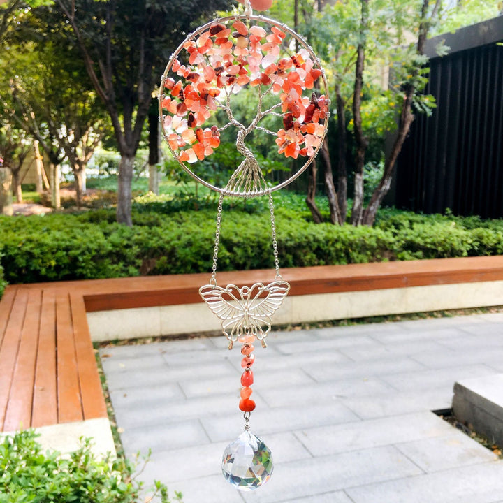 Olivenorma Tree of Life Butterfly Pendant Decor Ornament - Red Agate - image 14