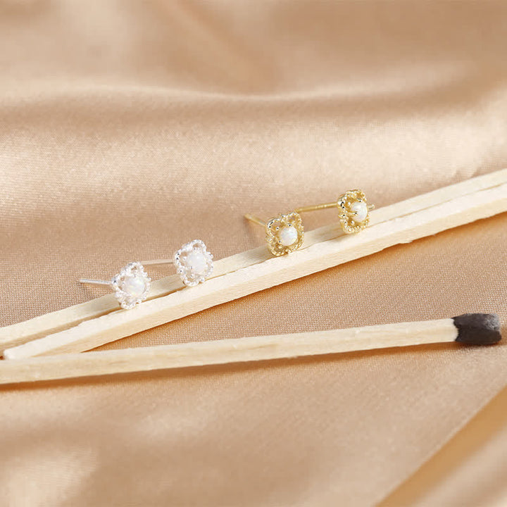 Olivenorma Delicate Vintage Opal Rhombic Earrings - image 11