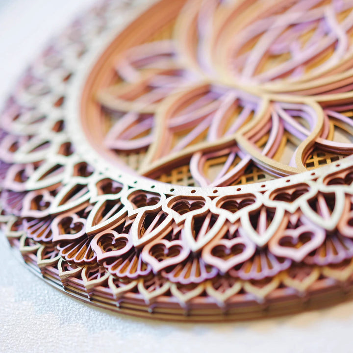 Olivenorma Pink Lotus Mandala 3D Engraving Wall Decor - image 8
