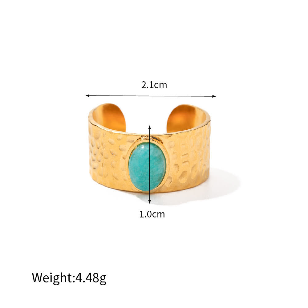 Olivenorma Natural Malachite Adjustable Irregular Ring - Amazonite #2 - image 13