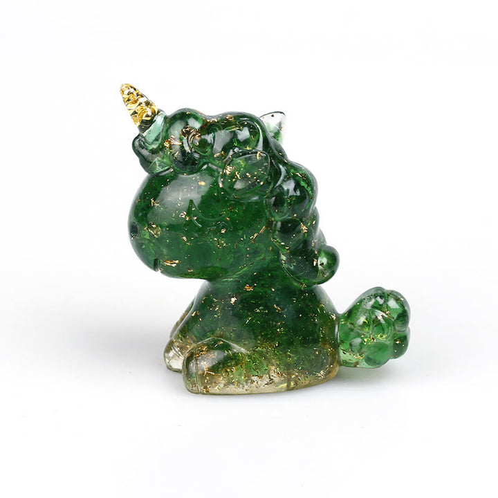 Olivenorma Crystal Unicorn Gemstone Decoration - Green Glaze&Gold Foil - image 37