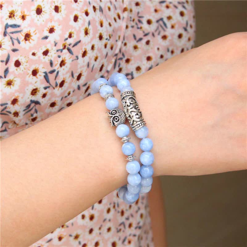 Olivenorma Owl Natural Crystal Beads Bracelet - Blue Quartz - image 5