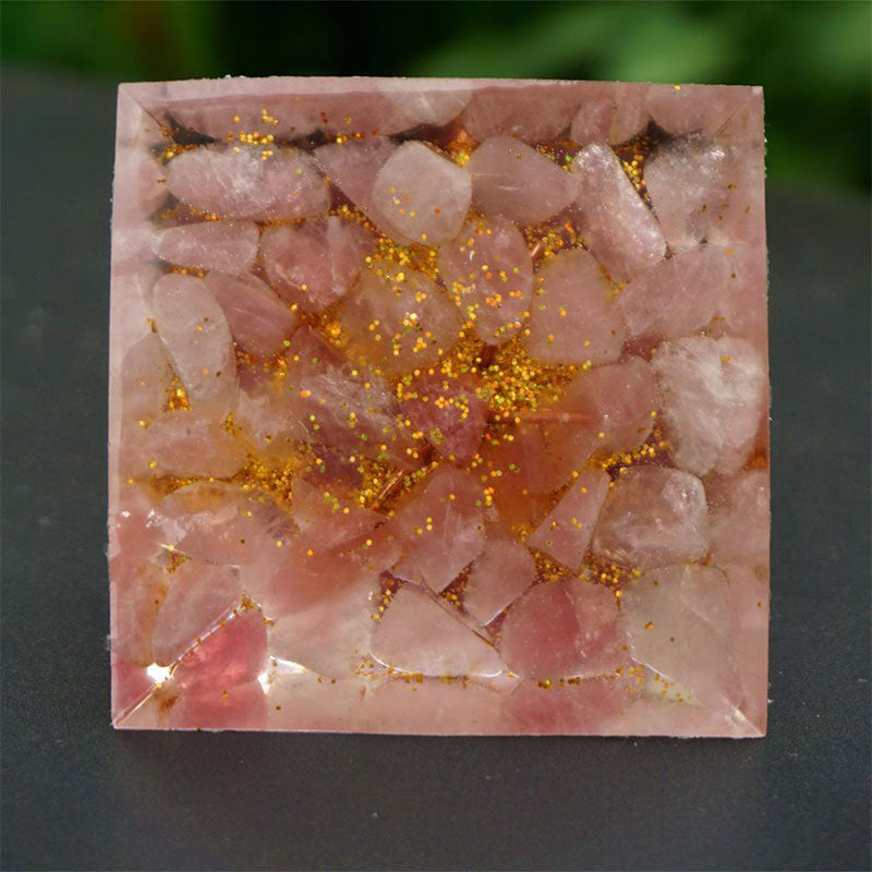 Olivenorma Tree of Life Strawberry Quartz With Rose Quartz Orgone Pyramid - image 4