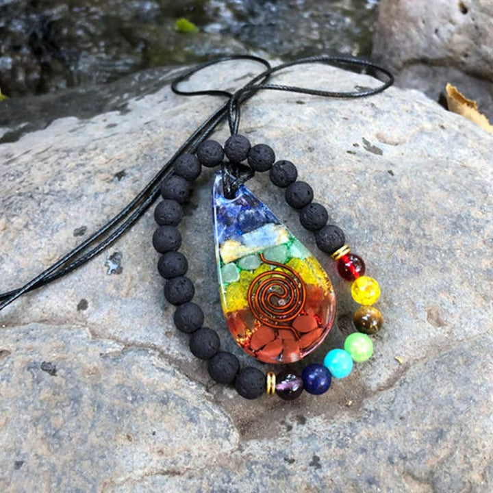 Olivenorma Chakra Rainbow Healing Orgone Necklace - image 2