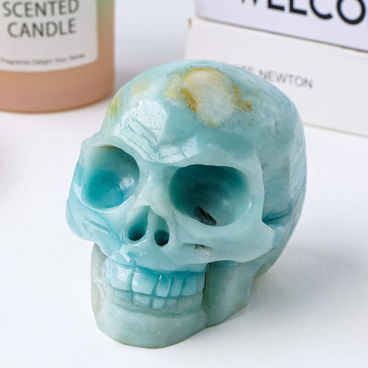 Olivenorma Natural Amazonite Gemstone Decoration Crystal Skull - image 4