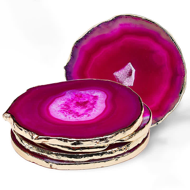Olivenorma Blue Agate Coaster Gemstone Decoration - image 15
