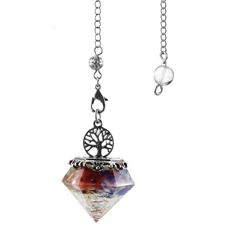 Olivenorma Natural Crystal Geometric Tree of Life Pendulum - Chakra - image 19