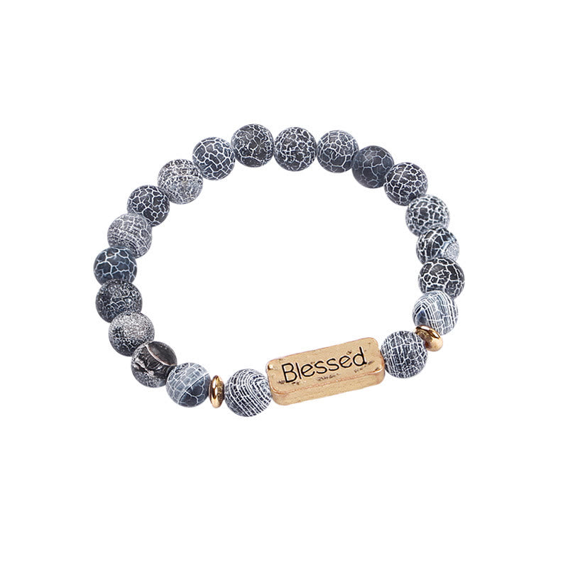Olivenorma Natural Gemstone Blessed Engraving Bracelet - Sodalite - image 1