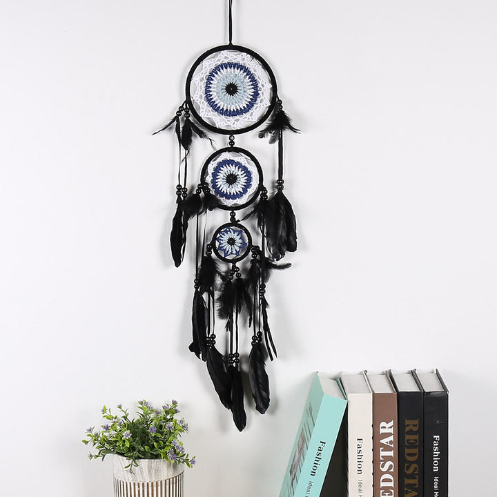 Olivenorma Evil Eye Three Circle Black White Dream Catcher - image 3