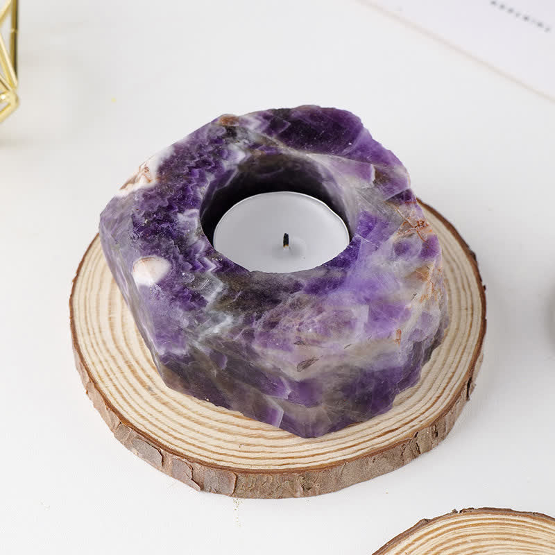 Olivenorma Natural Healing Crystal Candle Holder - Amethyst - image 6