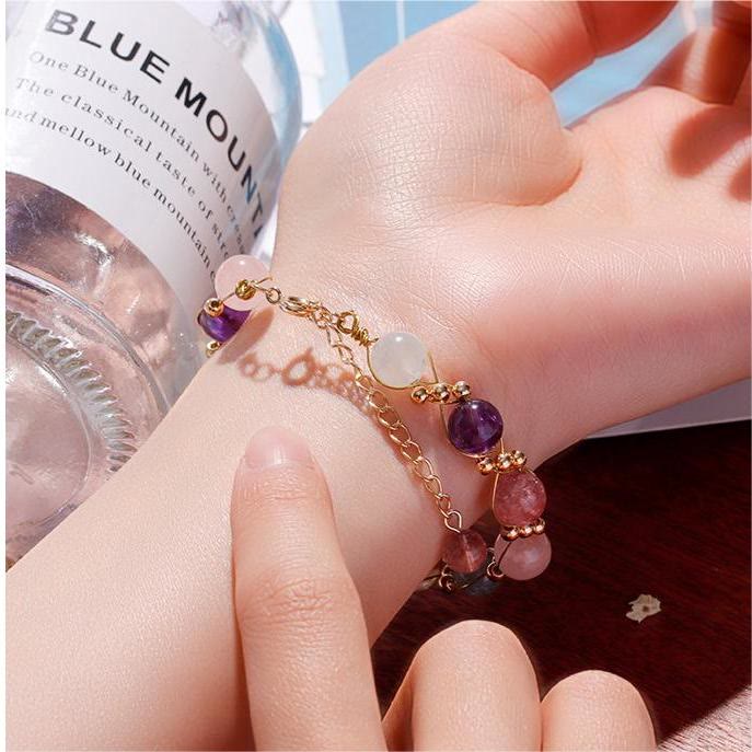Olivenorma Natural Baroque Crystal Beaded Bracelet - image 3