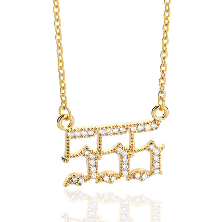 Olivenorma Zircon Angel Number Necklace - Gold - 555 - image 12