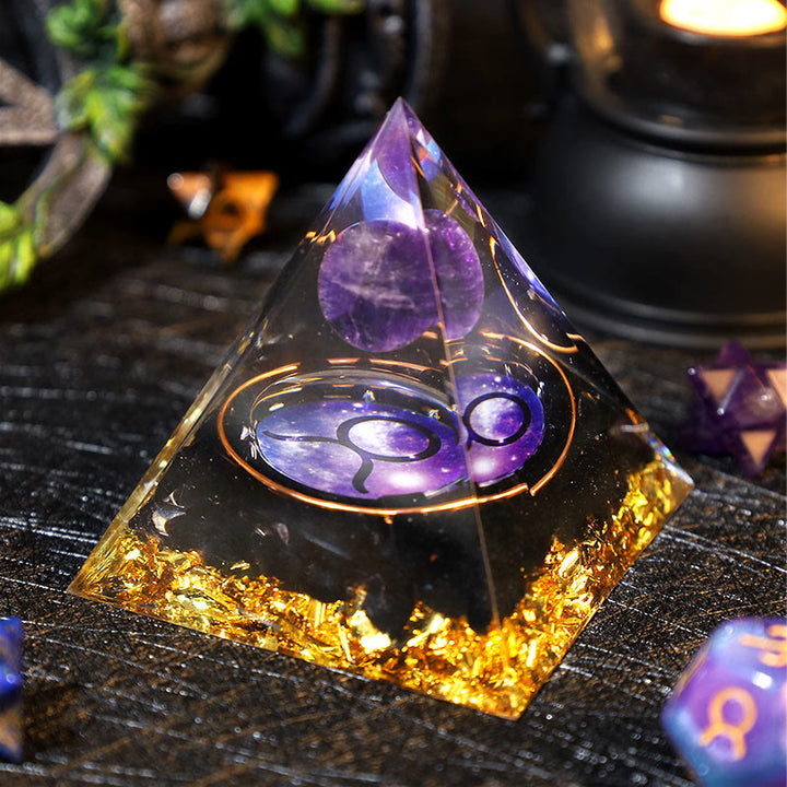 Olivenorma Amethyst Ball Obsidian Gravel Zodiac Taurus Orgone Pyramid - image 1