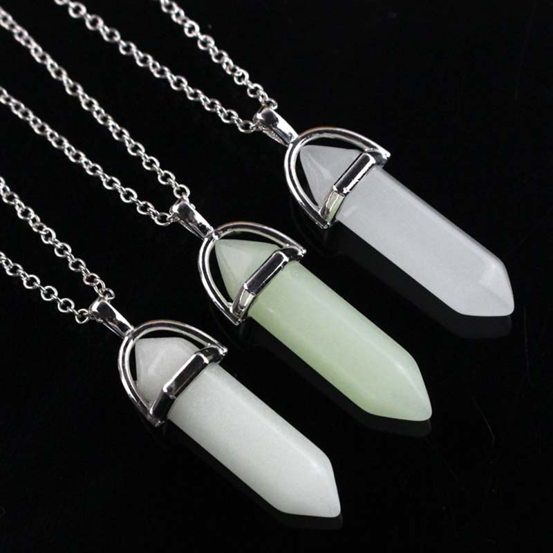 Olivenorma Moonstone Stone Hexagonal Column Necklace - image 7