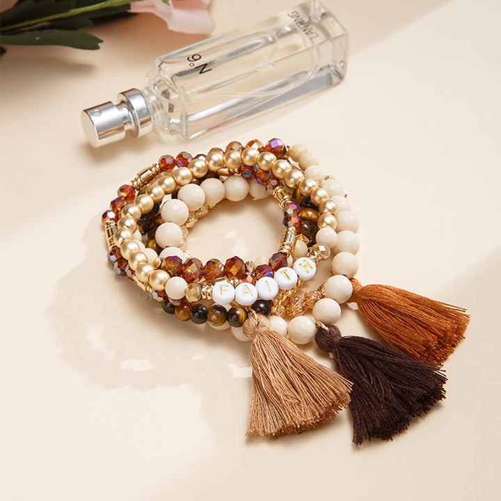 Olivenorma Set of 6 Engraved Natural Crystal Bracelets - image 32