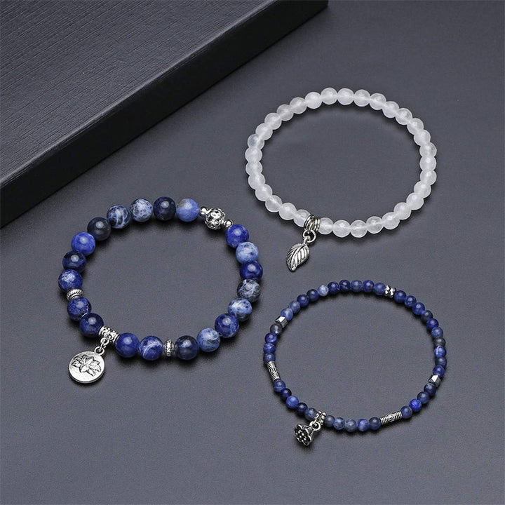 Olivenorma Sodalite Lotus Balance 3 - Piece Bracelet - image 3