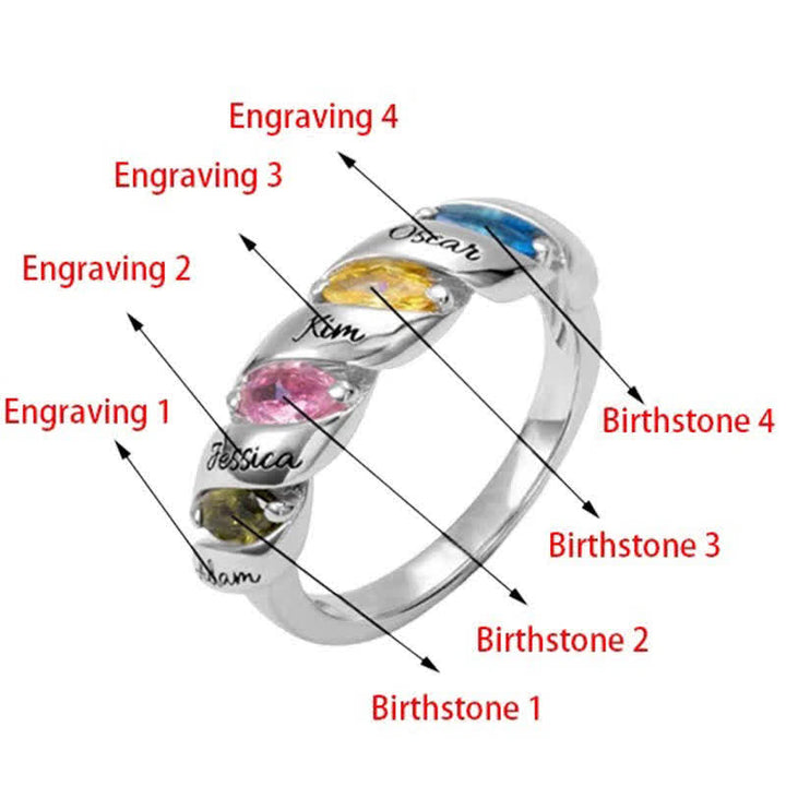 Olivenorma Memory Personalized and Engraved Birthstones Ring - image 7