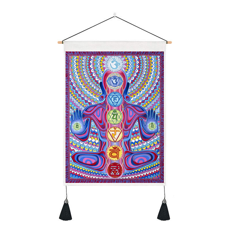 Olivenorma Zen Meditation Decorative Printed Chakra Tapestry - Chakras & Purple - 35*50cm - image 1