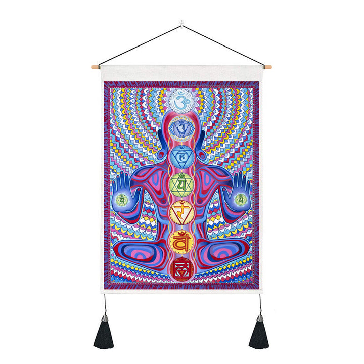 Olivenorma Zen Meditation Decorative Printed Chakra Tapestry - Chakras & Purple - 35*50cm - image 1
