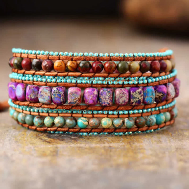 Olivenorma Colourful Emperor Stone Wrap Bracelet - Emperor Stone - image 0