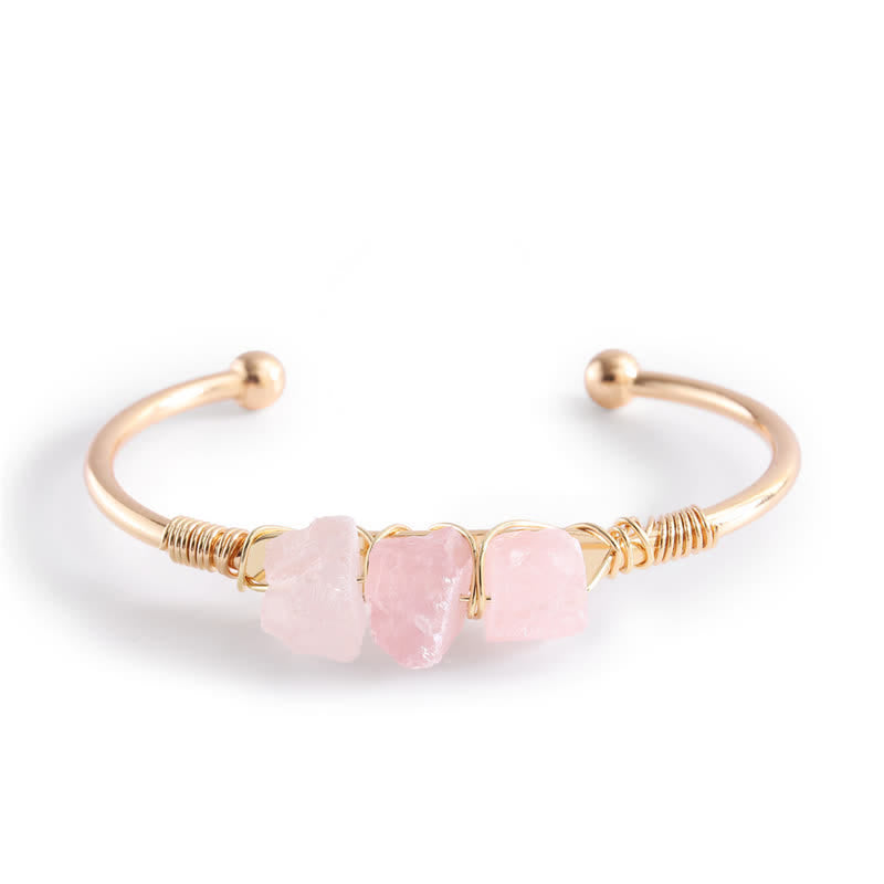 Olivenorma  Vintage Raw Crystal Gemstone Bracelet - Rose Quartz - image 25