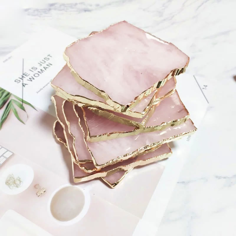 Olivenorma Rose Quartz Coaster Gemstone Decoration - image 7