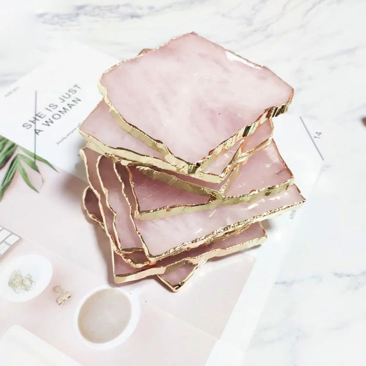 Olivenorma Rose Quartz Coaster Gemstone Decoration - image 7