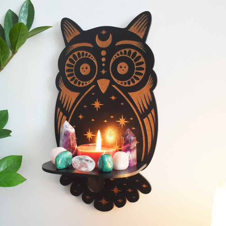 Olivenorma Celestial Owl Altar Crystal Shelf - image 1