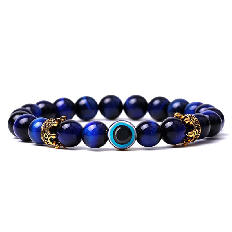 Olivenorma Turquoise With Evil Eye Protection Bracelet - Blue Tiger Eye - image 14