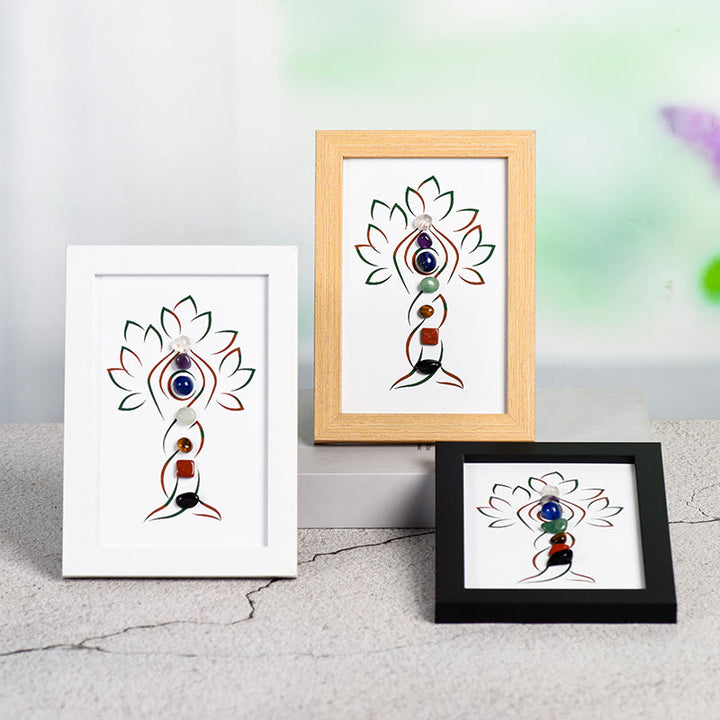 Olivenorma Yoga Tree Chakra Raw Stone Photo Frame Decoration - image 0