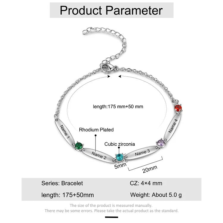 Olivenorma Family Names and Birthstones Bracelet - image 14