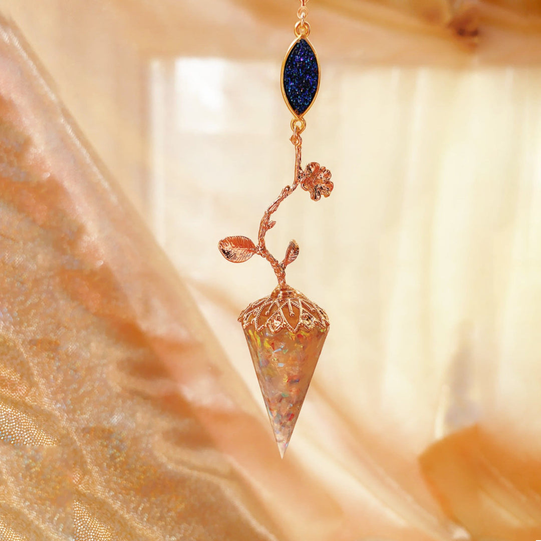 Olivenorma Clear Crystal Rose Protection Magnetic Pendulum - image 4