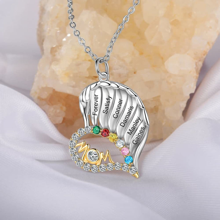 Olivenorma Mothers Birthstones Half Diamond Heart Necklace - image 20