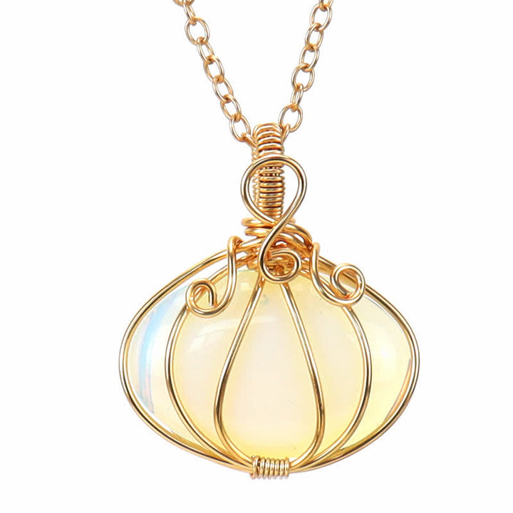 Olivenorma GUARDIAN PUMPKIN - Creative Pumpkin Crystal Necklace - Opal - image 7