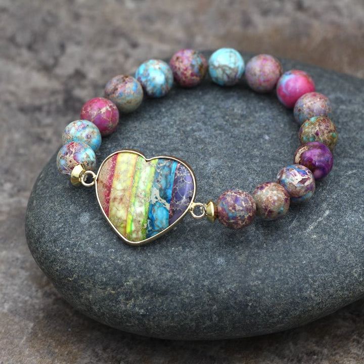 Olivenorma Emperor Stone Woven Beads Handle Braided Bracelet - Natural Crystal - image 10