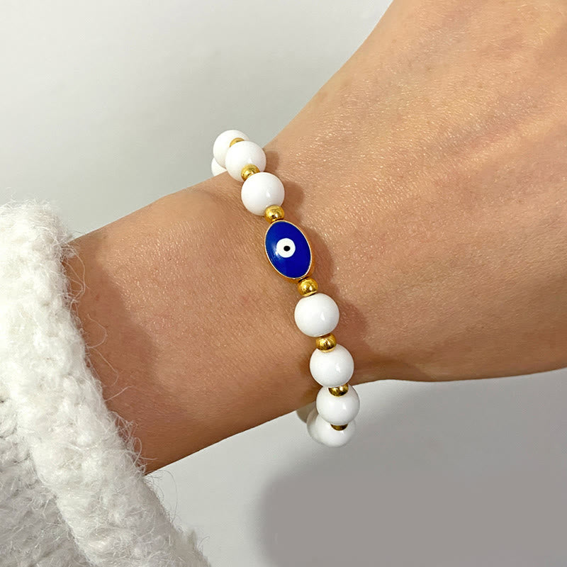 Olivenorma 8mm Blue Tiger Eye Evil Eye Bracelet - image 17