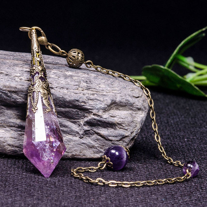 Natural Amethyst Retro Healing Pendulum - image 2